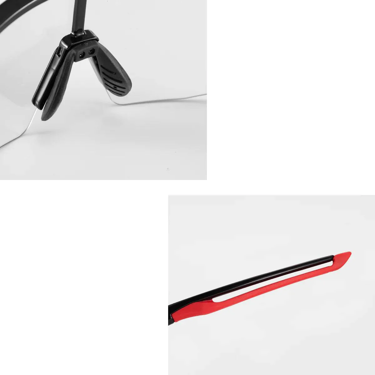 Photochromic cycling glasses with UV 400, UVA, and UVB filters, black and red 3