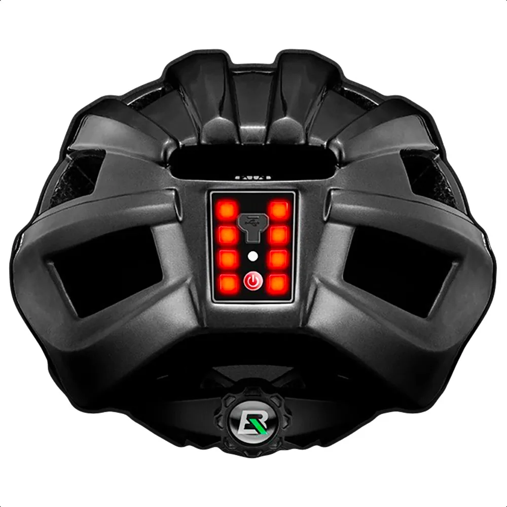 Brdski biciklistički kaciga s ugrađenim USB LED svjetlima, crveno svjetlo, sivo 4