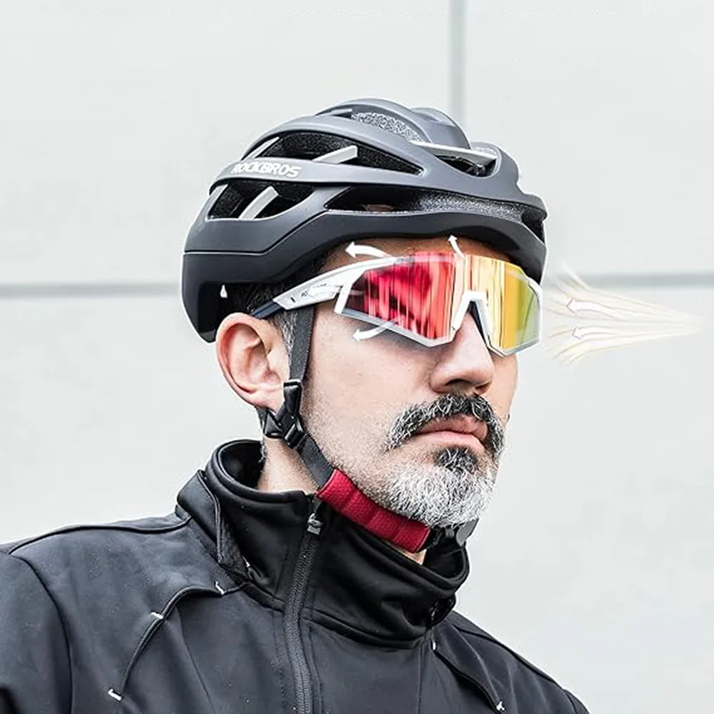 Biele cyklistické slnečné okuliare s polarizáciou a filtrom UV 400 3