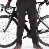 Spodnie rowerowe termiczne ochrona przed wodą i wiatrem rozmiar 2XL czarne 2
