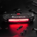 Piros, vízálló USB-A hátsó kerékpárlámpa a nyereg alá 5