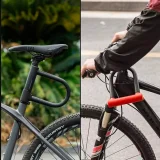 U-alakú kerékpárlakat, megerősített kulcsos zár - fekete 3