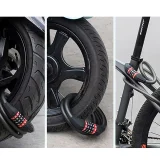 Bicycle lock, 5-digit combination lock, 1.8m cable - black 5
