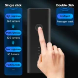 260 lm-es első kerékpárlámpa + USB-C kábel, 4 üzemmód 4