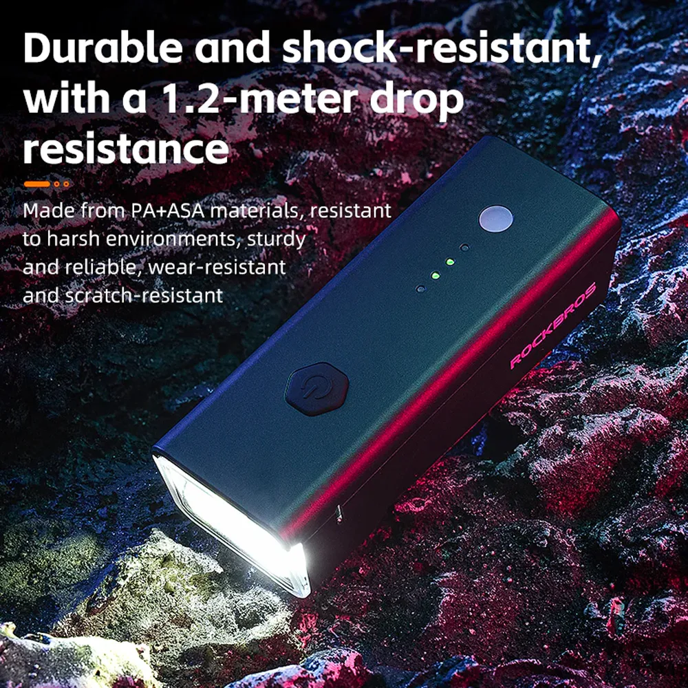Predné cyklistické svetlo 260 lm + kábel USB-C, 4 režimy 7
