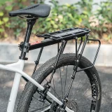 Odolný nosič na bicykel s policou, funkciou sedadla a LED zadným svetlom – čierny 3