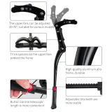 Cric telescopic pentru bicicletă, reglabil pe înălțime, aluminiu - negru 4