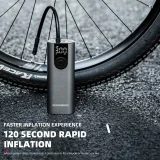 Pumpa za električni bicikl, motocikl, automobil i loptu, 10 bara, s LED zaslonom + USB-C kabelom, crna 4