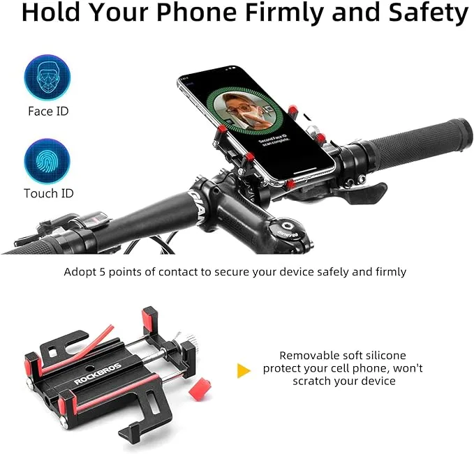 Aluminum alloy handlebar phone mount - black 2