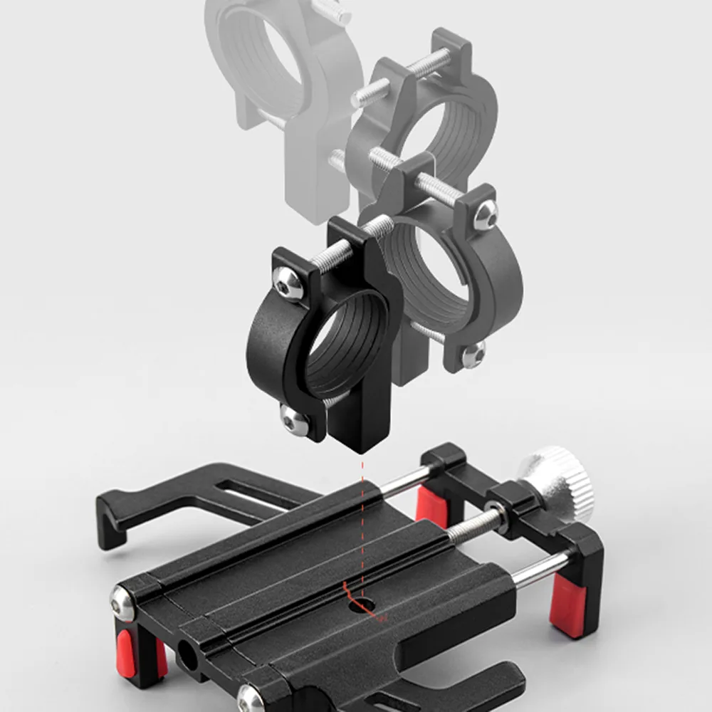 Aluminum alloy handlebar phone mount - black 5