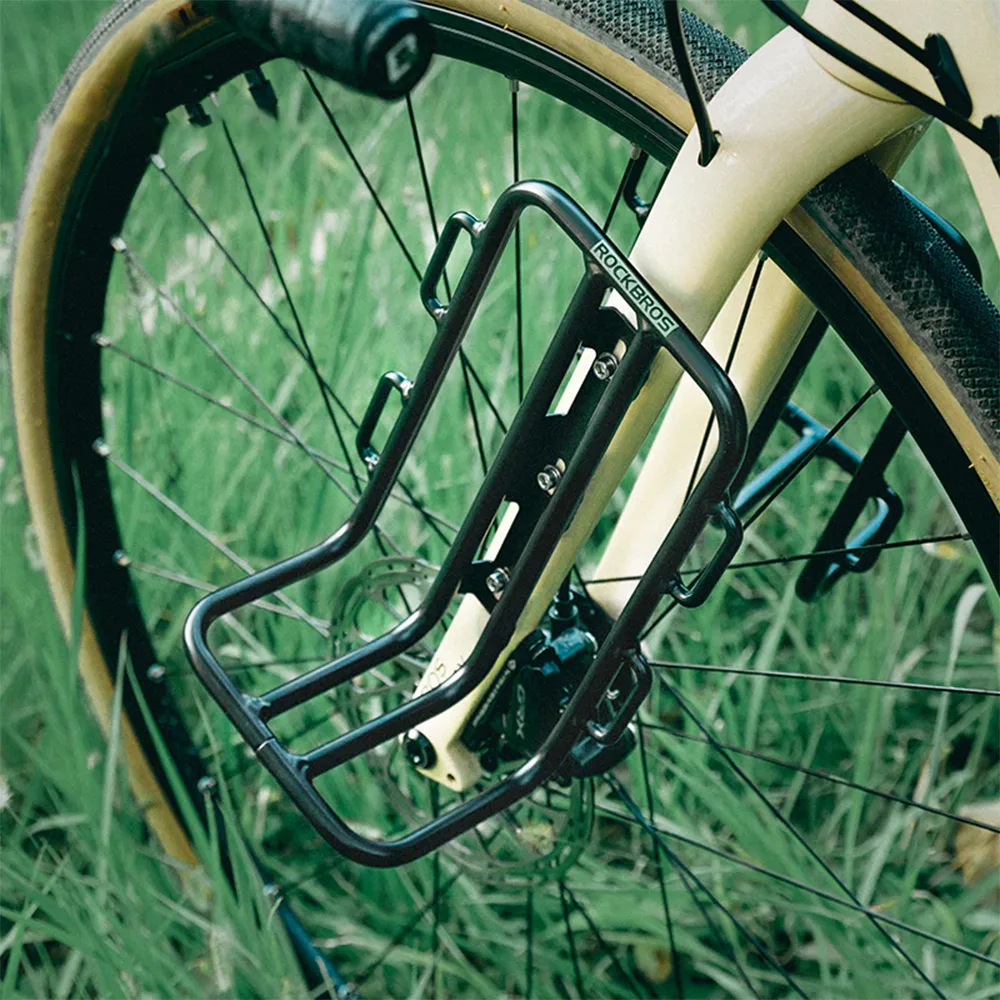 Fahrradgepäckträger für Taschen an der Fahrradgabel – schwarz 5