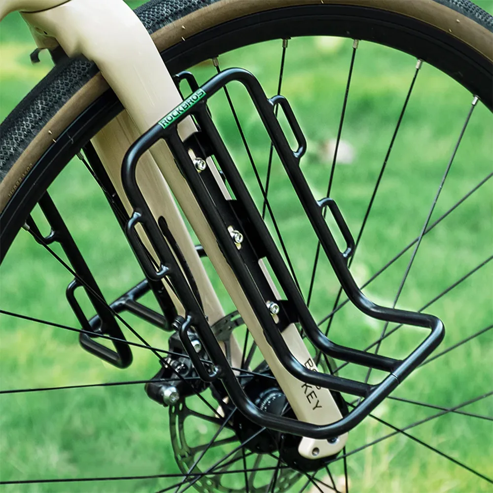 Fahrradgepäckträger für Taschen an der Fahrradgabel – schwarz 6