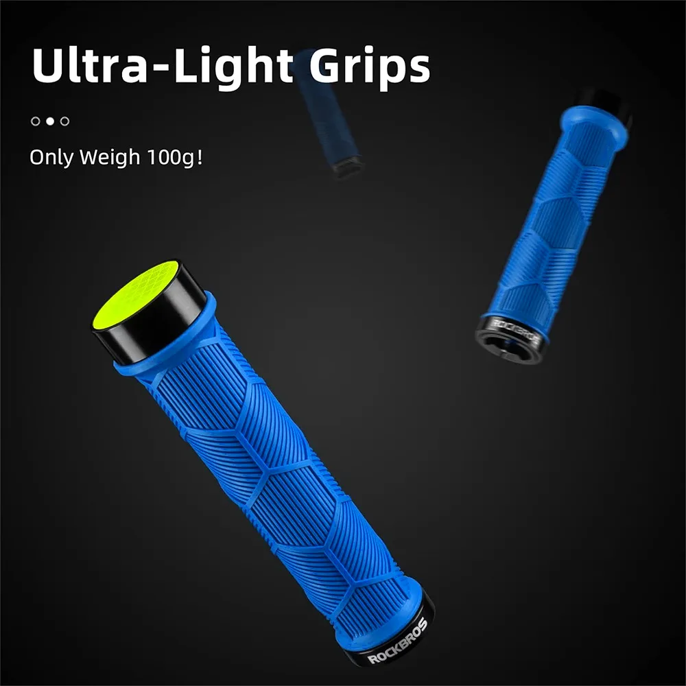 Mânere de bicicletă din TPR cu benzi reflectorizante - albastru 3