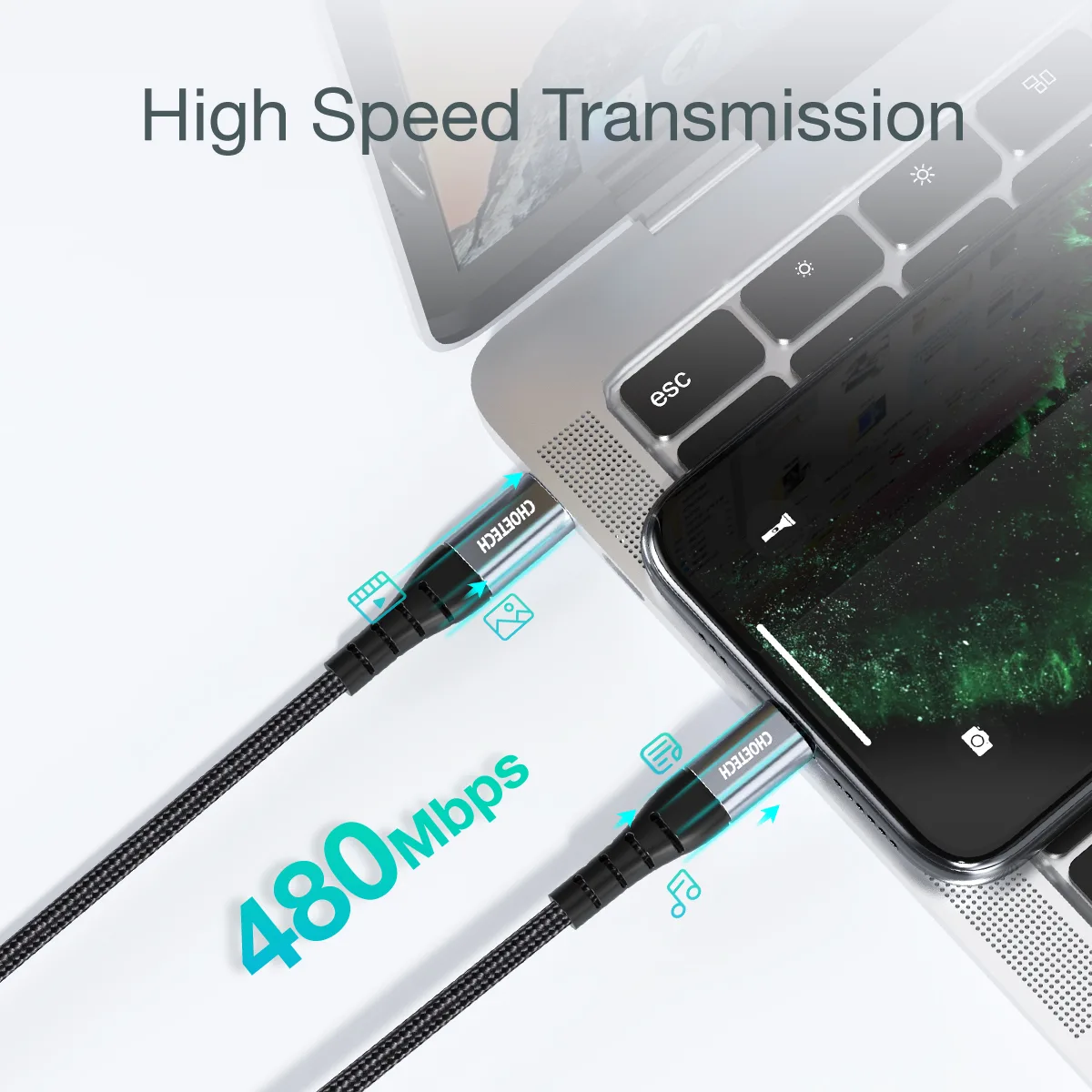 iPhone USB-C to Lightning Cable 480 Mb/s 3A 1.2 m - Black 6
