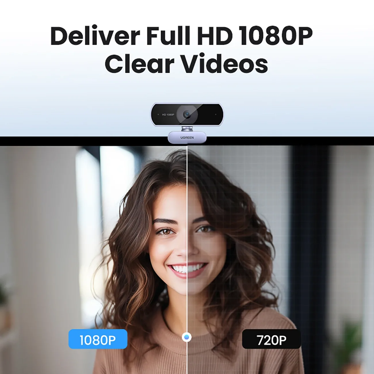 Kamera internetowa Full HD z mikrofonami do nagrań Video USB-A - szara 3
