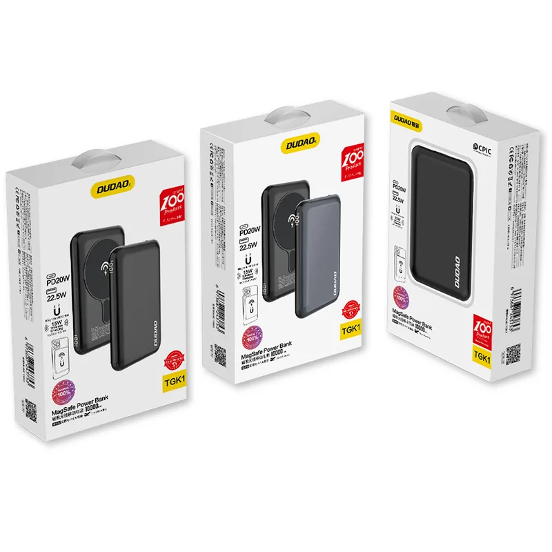 10000mAh TGK1 Power Bank s 15W MagSafe bežičnim punjačem, crna 5