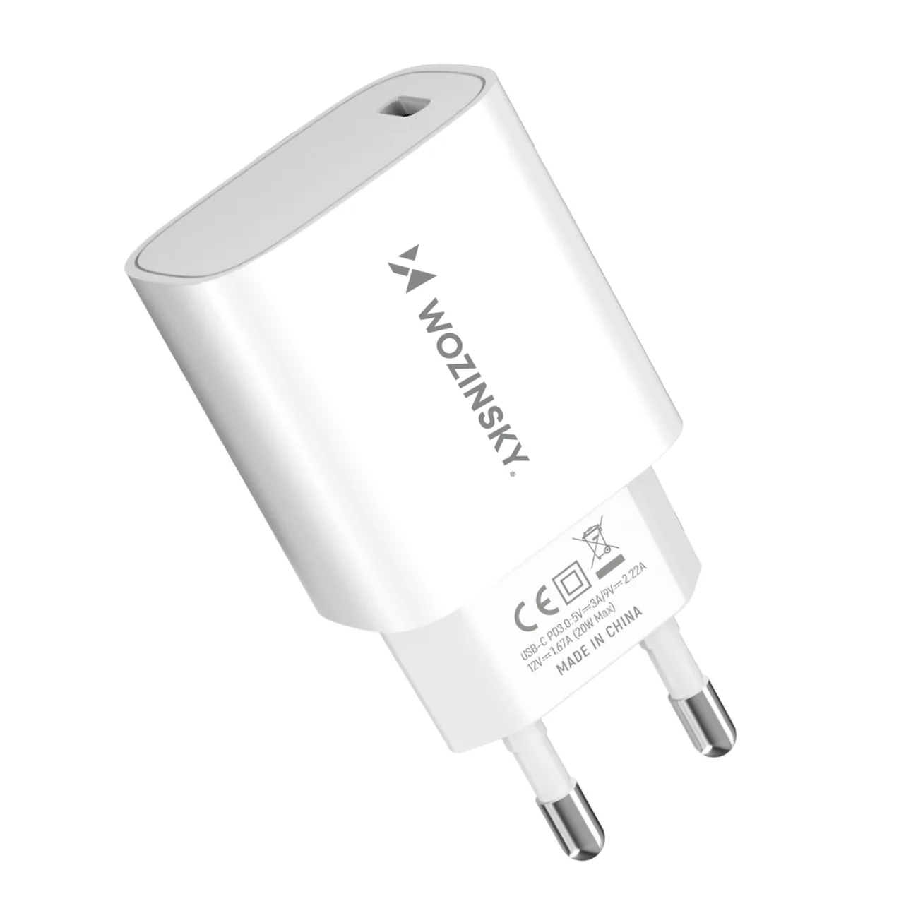 Ładowarka sieciowa 20W USB-C 100-240V biała 2