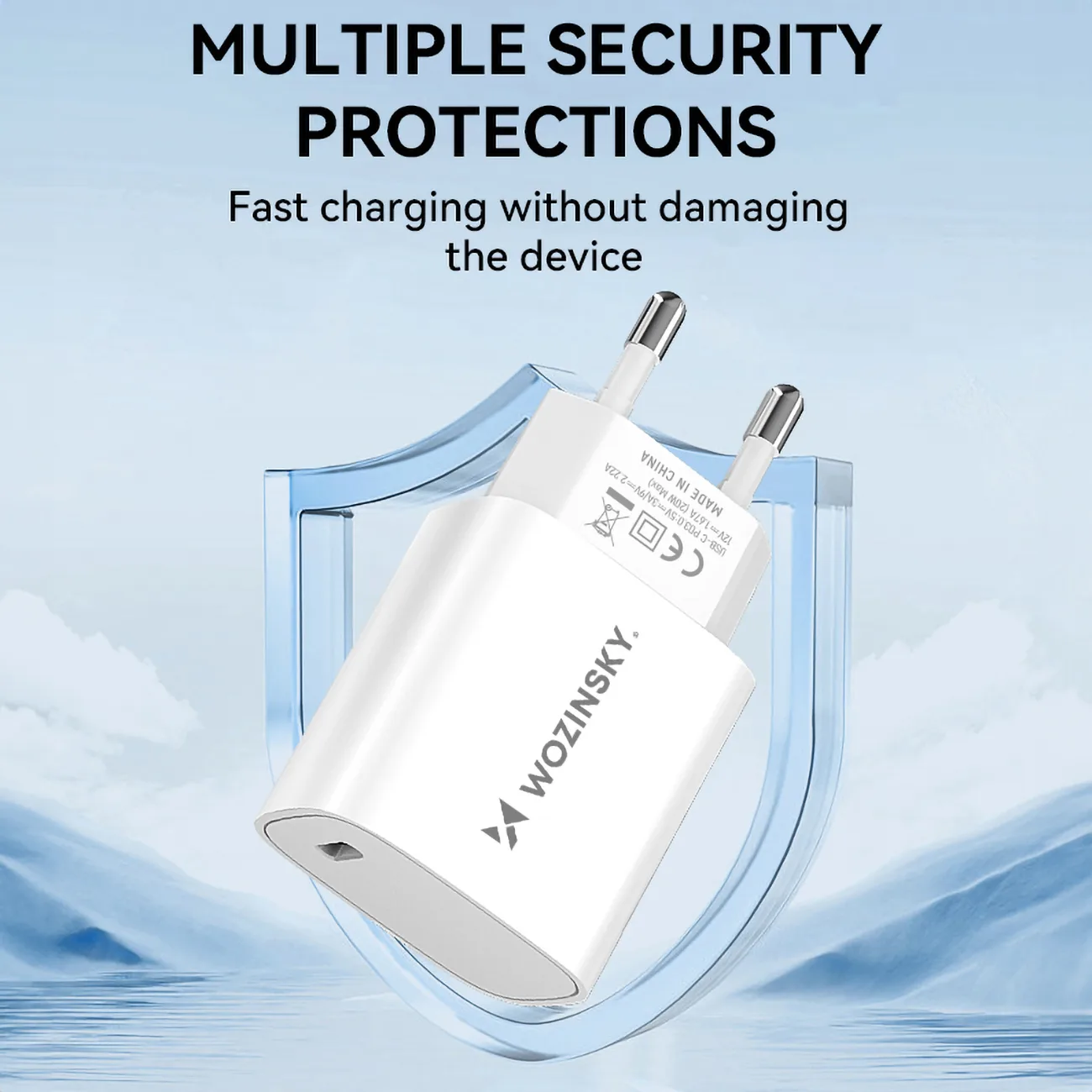 Ładowarka sieciowa 20W USB-C 100-240V biała 7