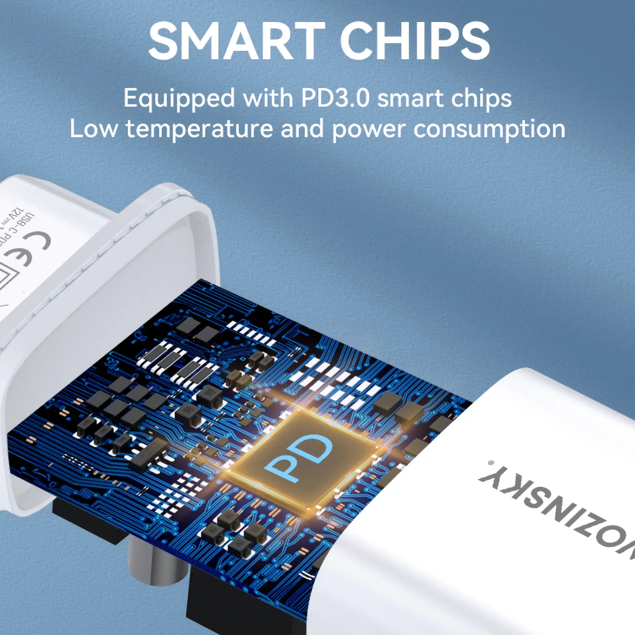 Ładowarka sieciowa 20W USB-C 100-240V biała 8
