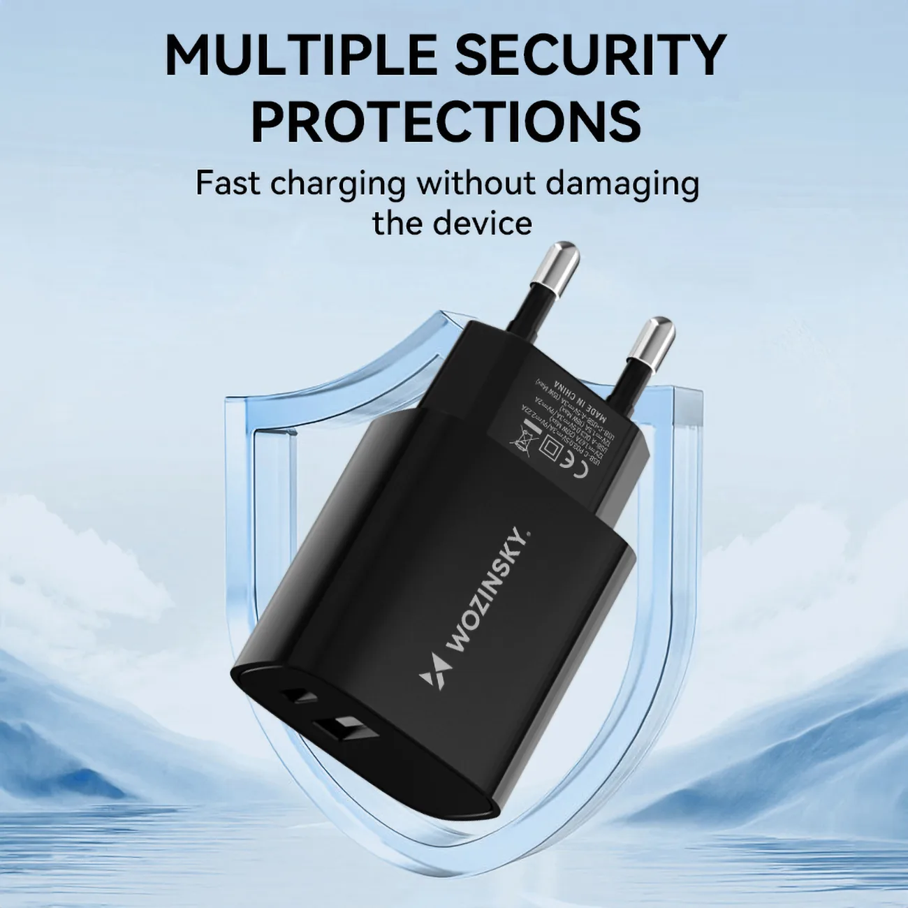 20W USB-A USB-C AC adapter, 100-240V, crni 7