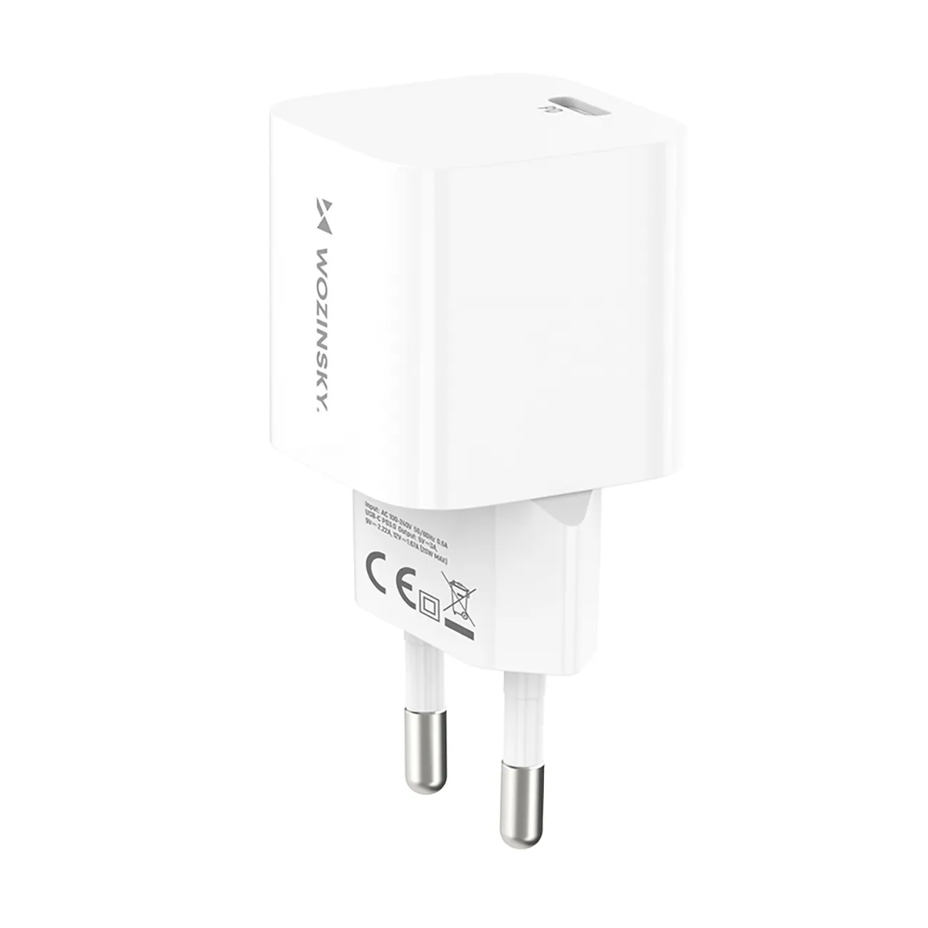 Încărcător de perete PD USB-C 20W 100-240V, alb 2