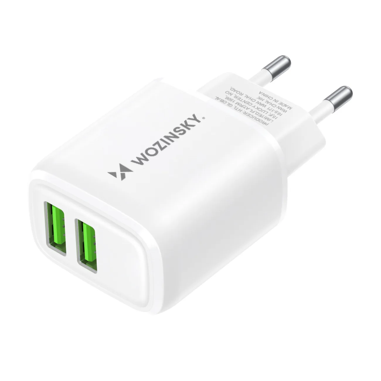 Ładowarka sieciowa 100-240V 30W 2.4A 2x USB-A biała 2