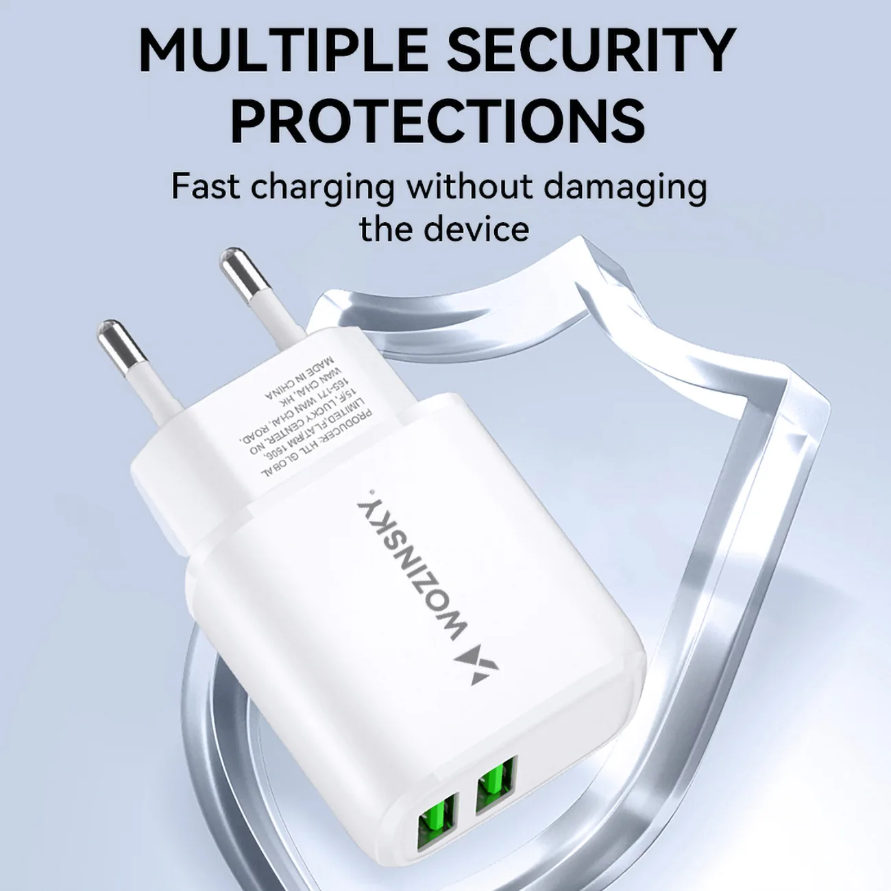 Ładowarka sieciowa 100-240V 30W 2.4A 2x USB-A biała 7