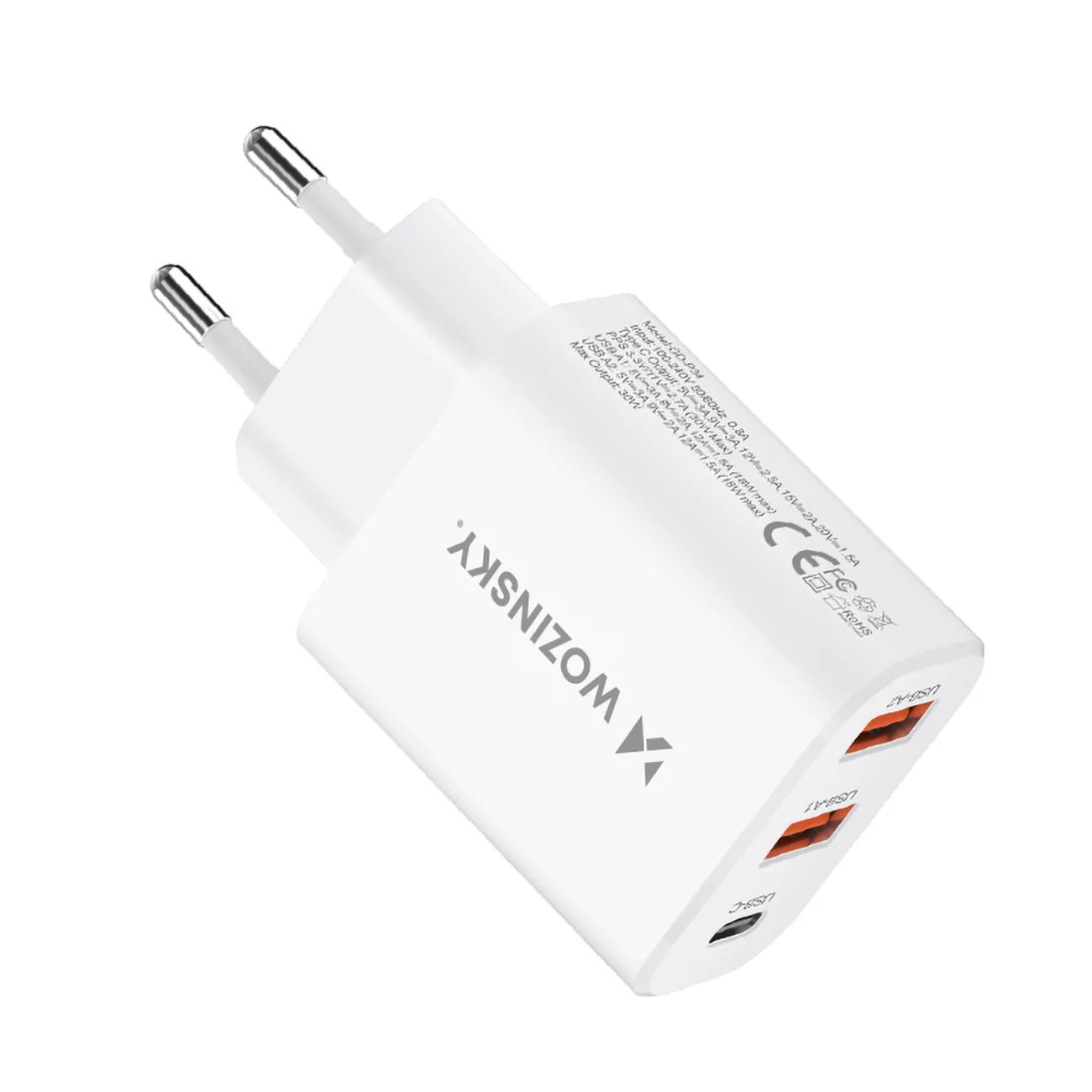 100–240 V, 30 W, USB-C, 2x USB-A, Wandladegerät, weiß 4
