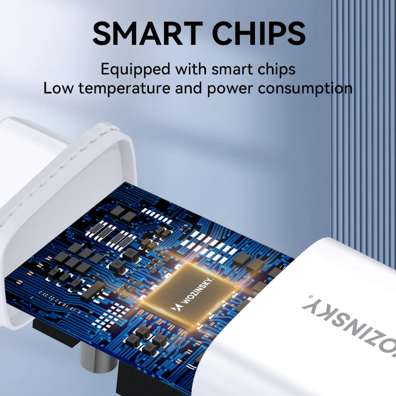 100–240 V, 30 W, USB-C, 2x USB-A fali töltő, fehér 8