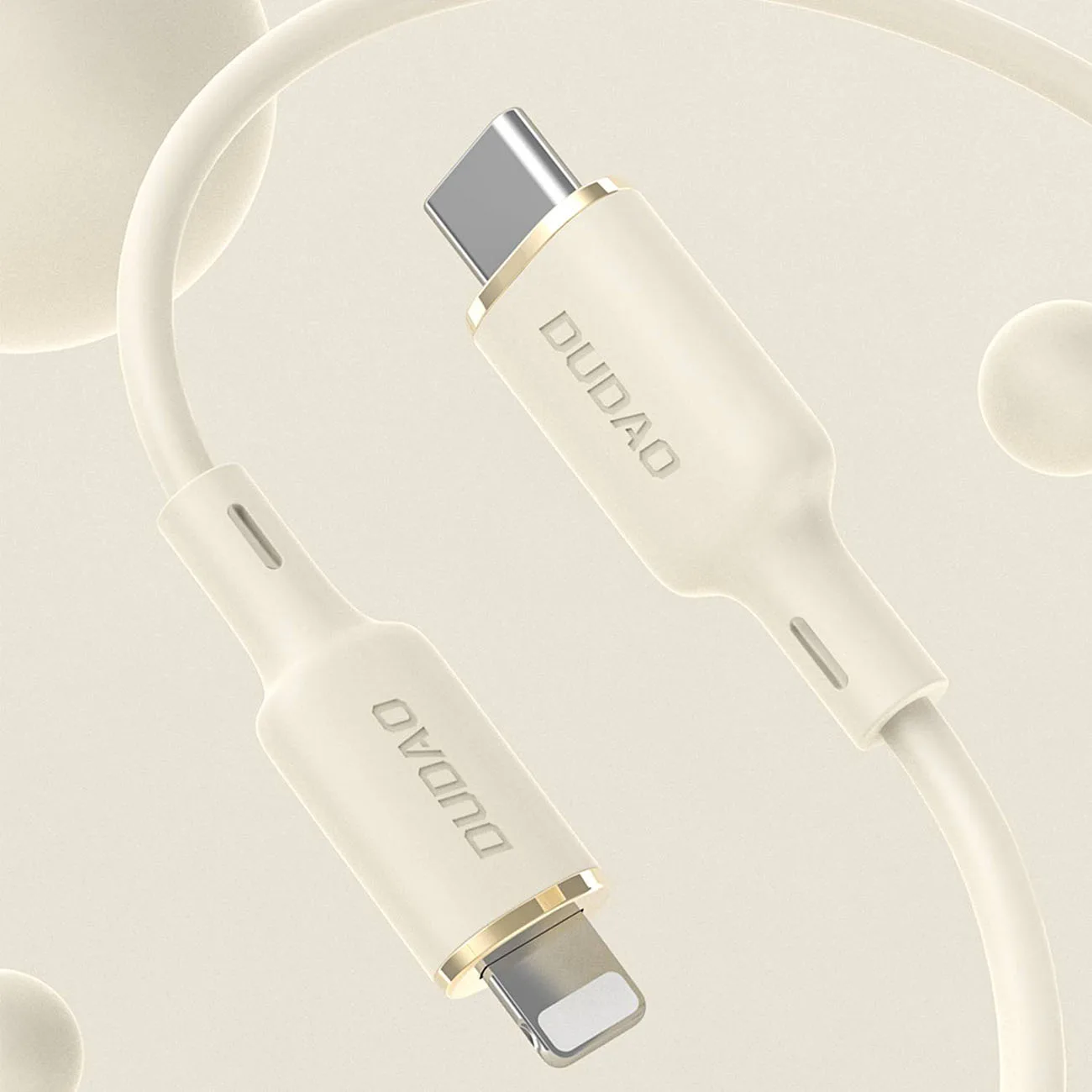 Cablu armat SR 3-în-1 USB-A - USB-C / Lightning / microUSB 66W 1,2 m bej 2
