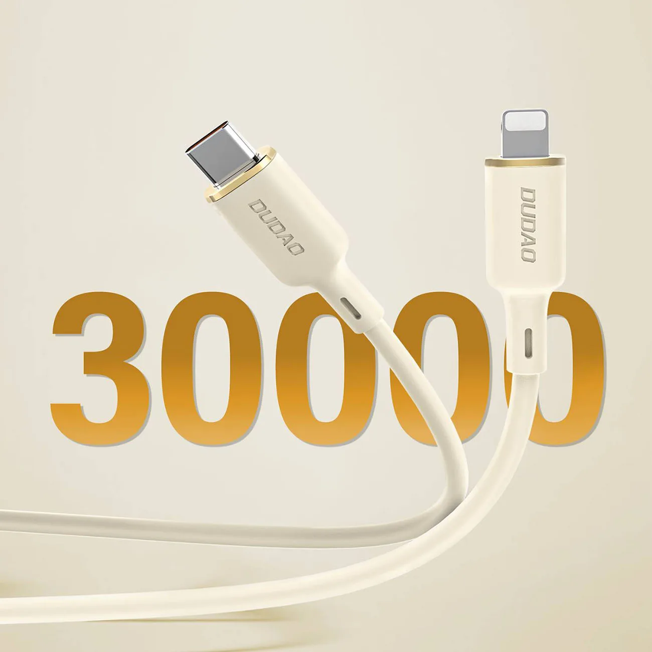 Cablu armat SR 3-în-1 USB-A - USB-C / Lightning / microUSB 66W 1,2 m bej 3