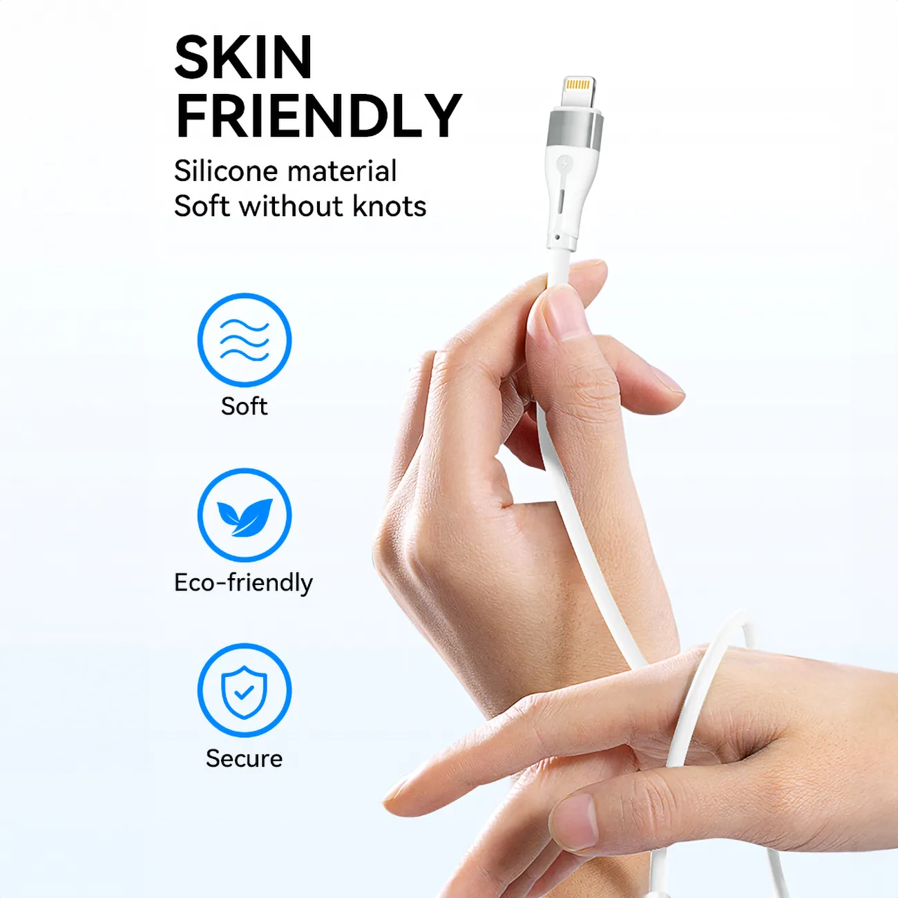 Cablu iPhone USB-C la Lightning PD 27W, 1 m, alb 8