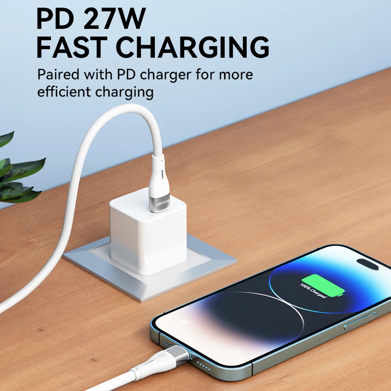 iPhone USB-C na Lightning PD 27W kabel, 1 m, bijeli 9