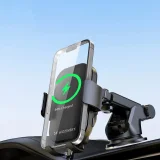 Držač za telefon s bežičnim punjačem od 15 W za armaturnu ploču automobila, crni 9