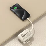 Power bank 10000mAh s USB-C / iPhone Lightning kabelima, bež 3