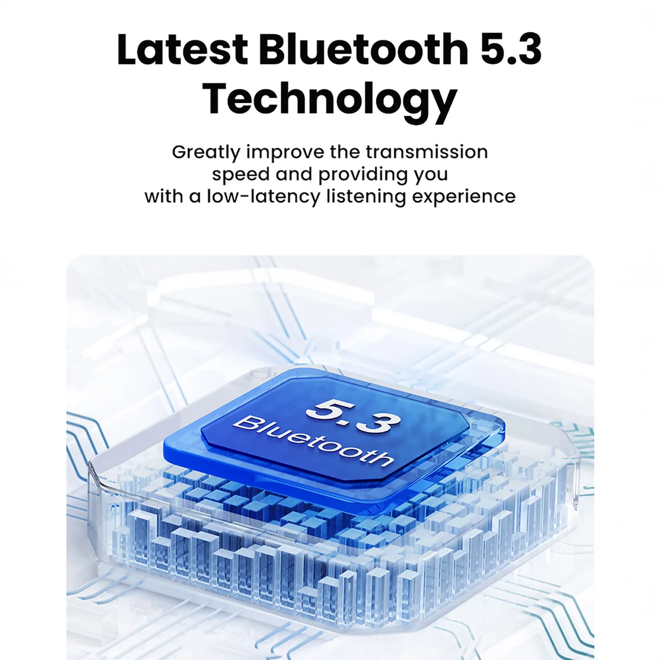 HiTune T6 bežične slušalice s ANC-om + kabel USB-A na USB-C, bijele 10