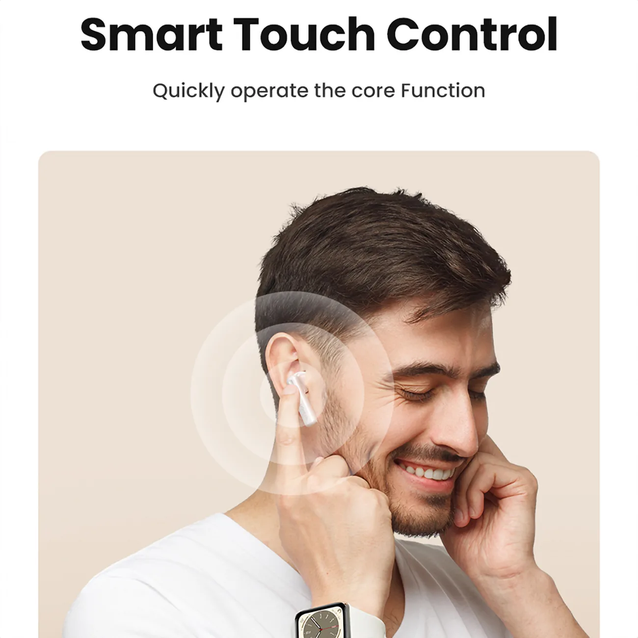 Słuchawki bezprzewodowe HiTune T6 z funkcją ANC + kabel USB-A - USB-C białe 7