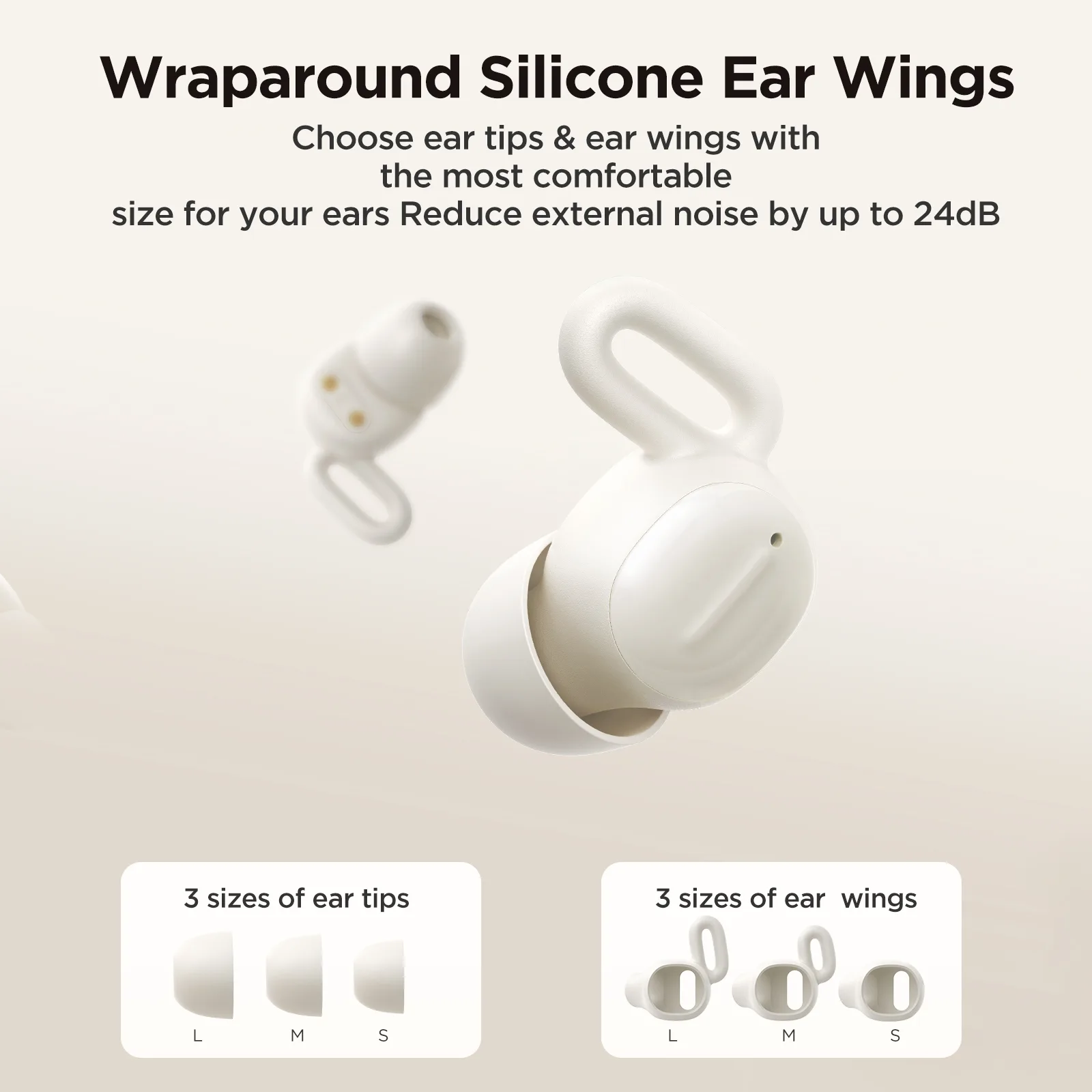Bezdrôtové slúchadlá do uší Cozydots Series TWS s technológiou Bluetooth 5.3 a potlačením hluku, biele 8