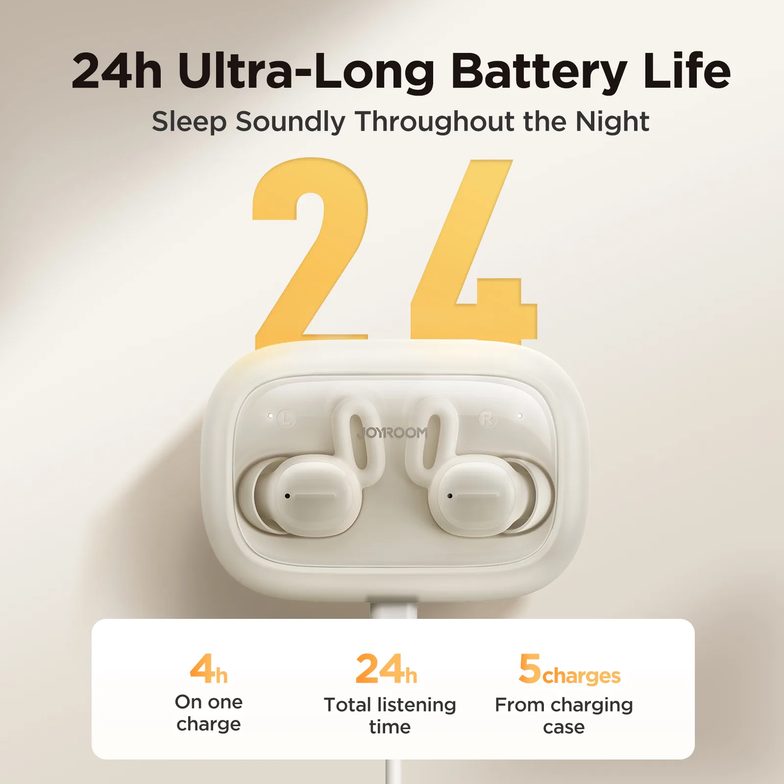 Bezdrôtové slúchadlá do uší Cozydots Series TWS s technológiou Bluetooth 5.3 a potlačením hluku, biele 9
