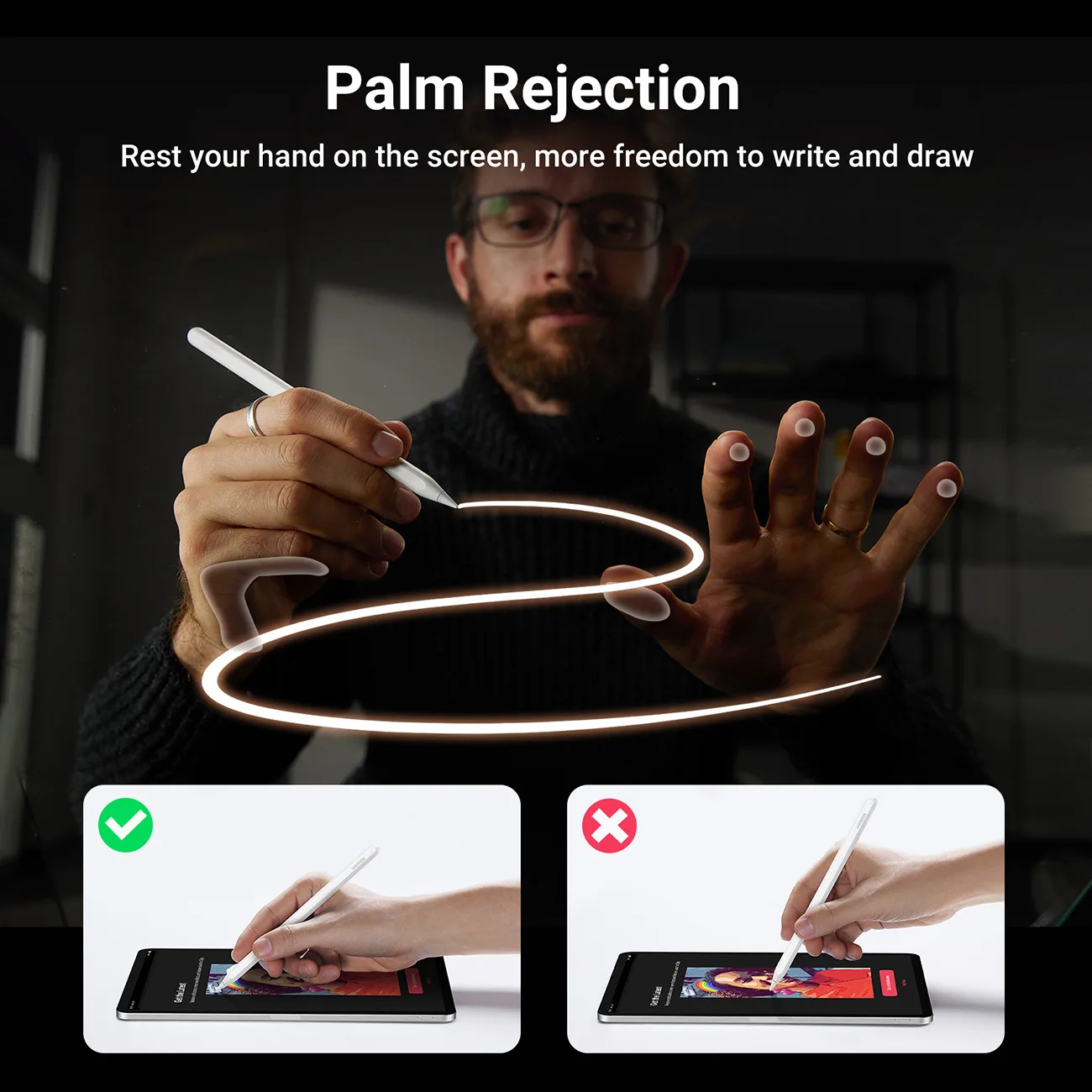 Fehér vezeték nélküli töltő toll iPad táblagépekhez 4