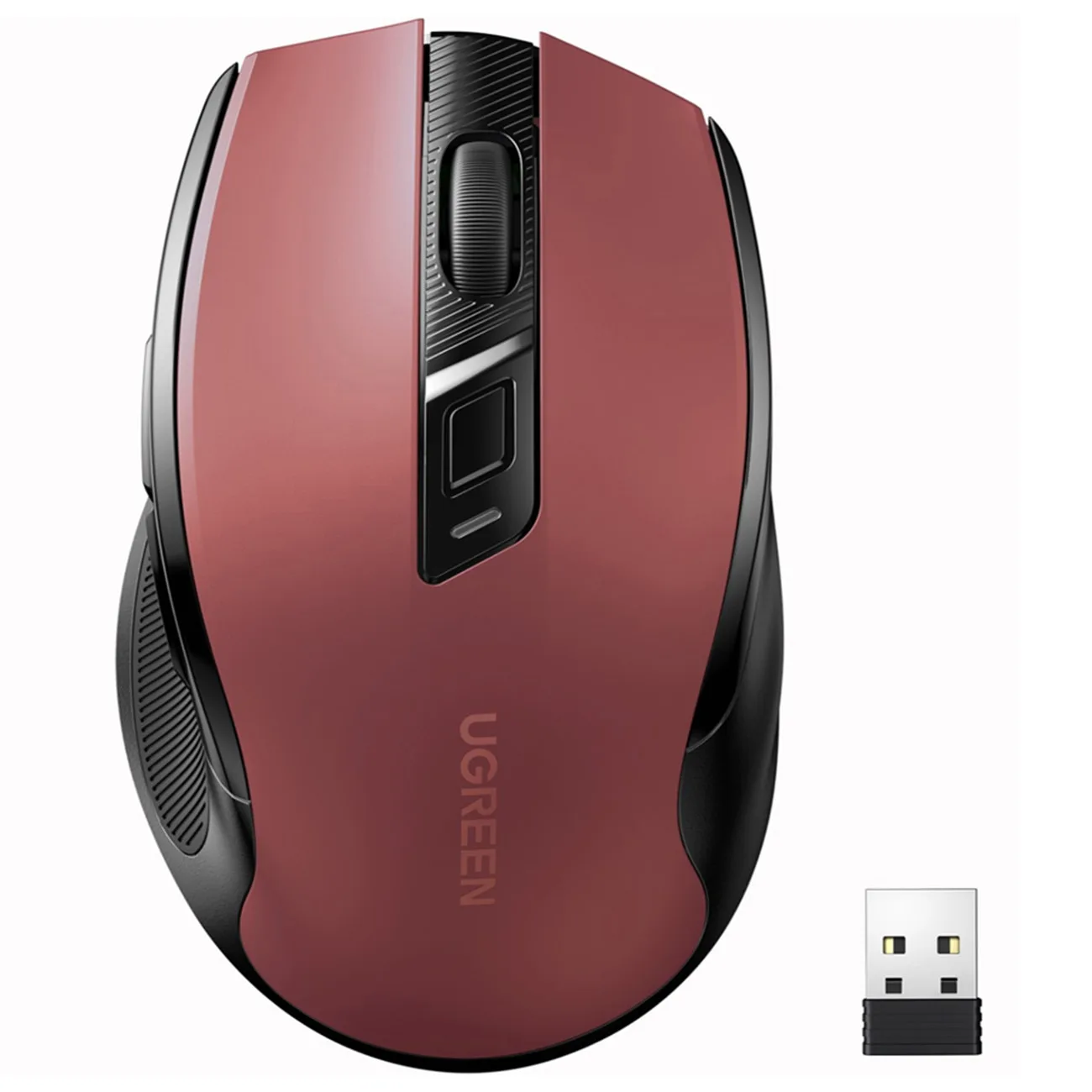 Precíziós vezeték nélküli USB 2,4 GHz-es Bluetooth 5.0 optikai egér, 4000 DPI, piros