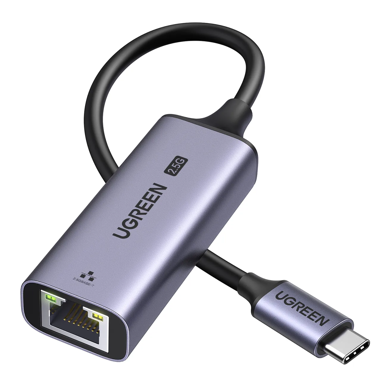 USB-C – RJ45 2,5G Ethernet hálózati kártya adapter, szürke