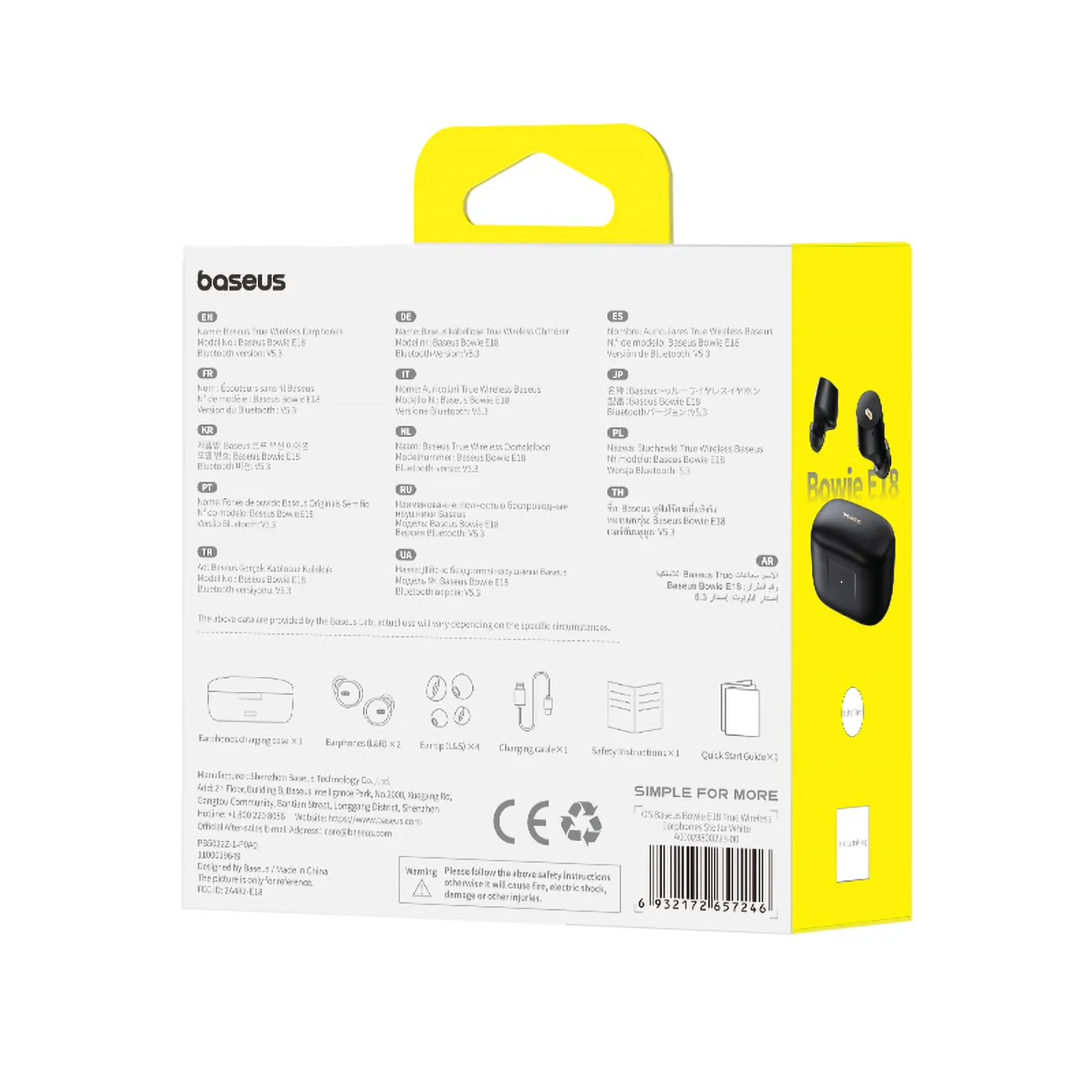 Słuchawki bezprzewodowe Bowie E18 TWS ENC IPX4 USB-C czarne 8