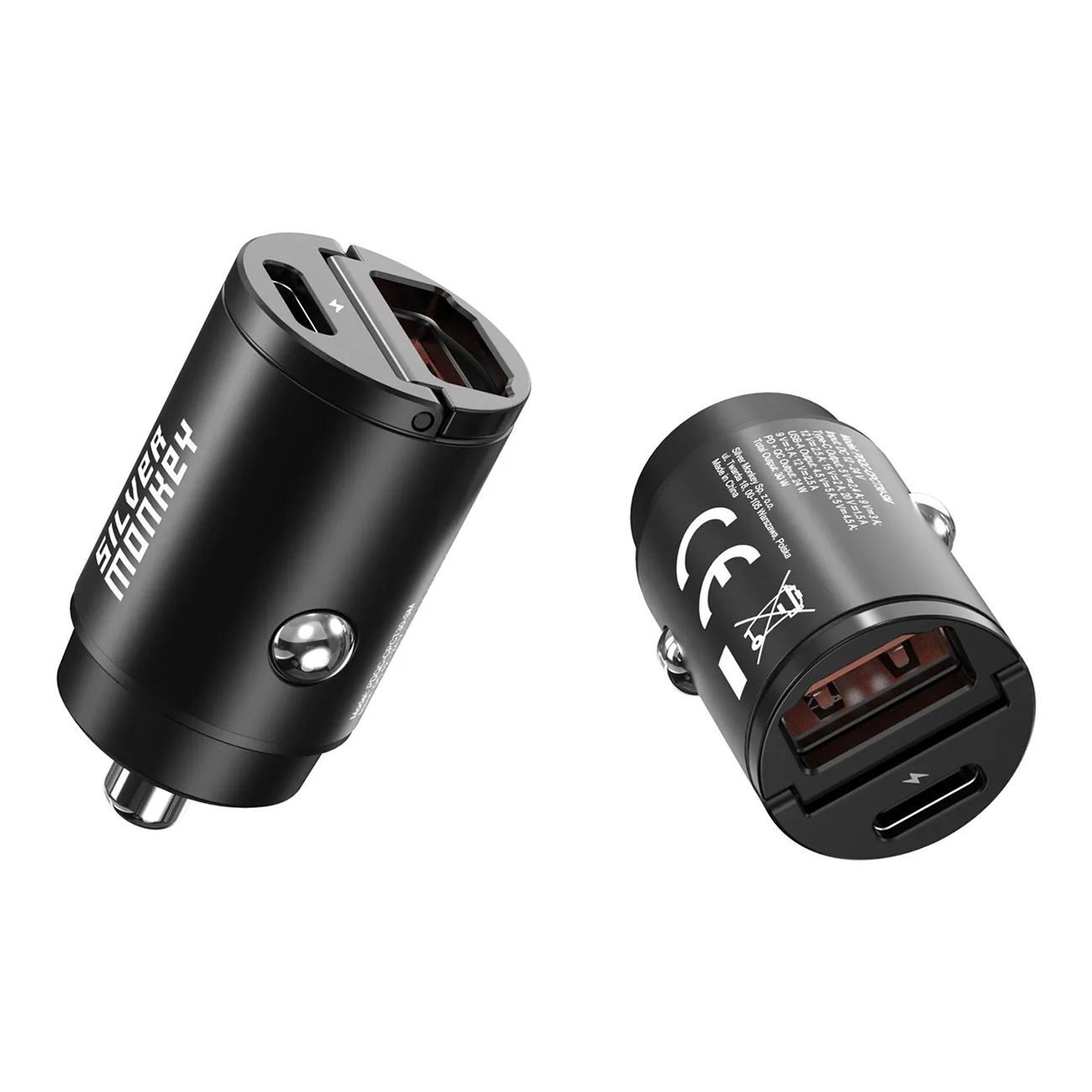 Ładowarka samochodowa do gniazdka zapalniczki 30W 1x USB-C PD 1xUSB-A QC czarna 4