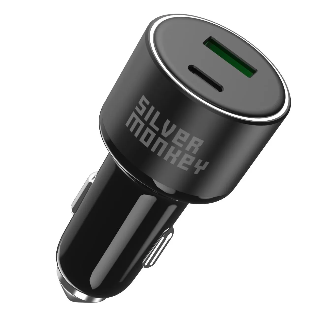 Ładowarka samochodowa 100W 1xUSB-C PD 1xUSB-A QC 3.0 czarna Ładowarka samochodowa 100W 1xUSB-C PD 1xUSB-A QC 3.0 czarna