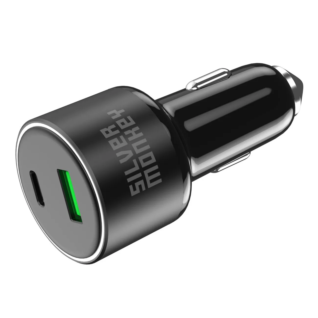 Ładowarka samochodowa 100W 1xUSB-C PD 1xUSB-A QC 3.0 czarna 2