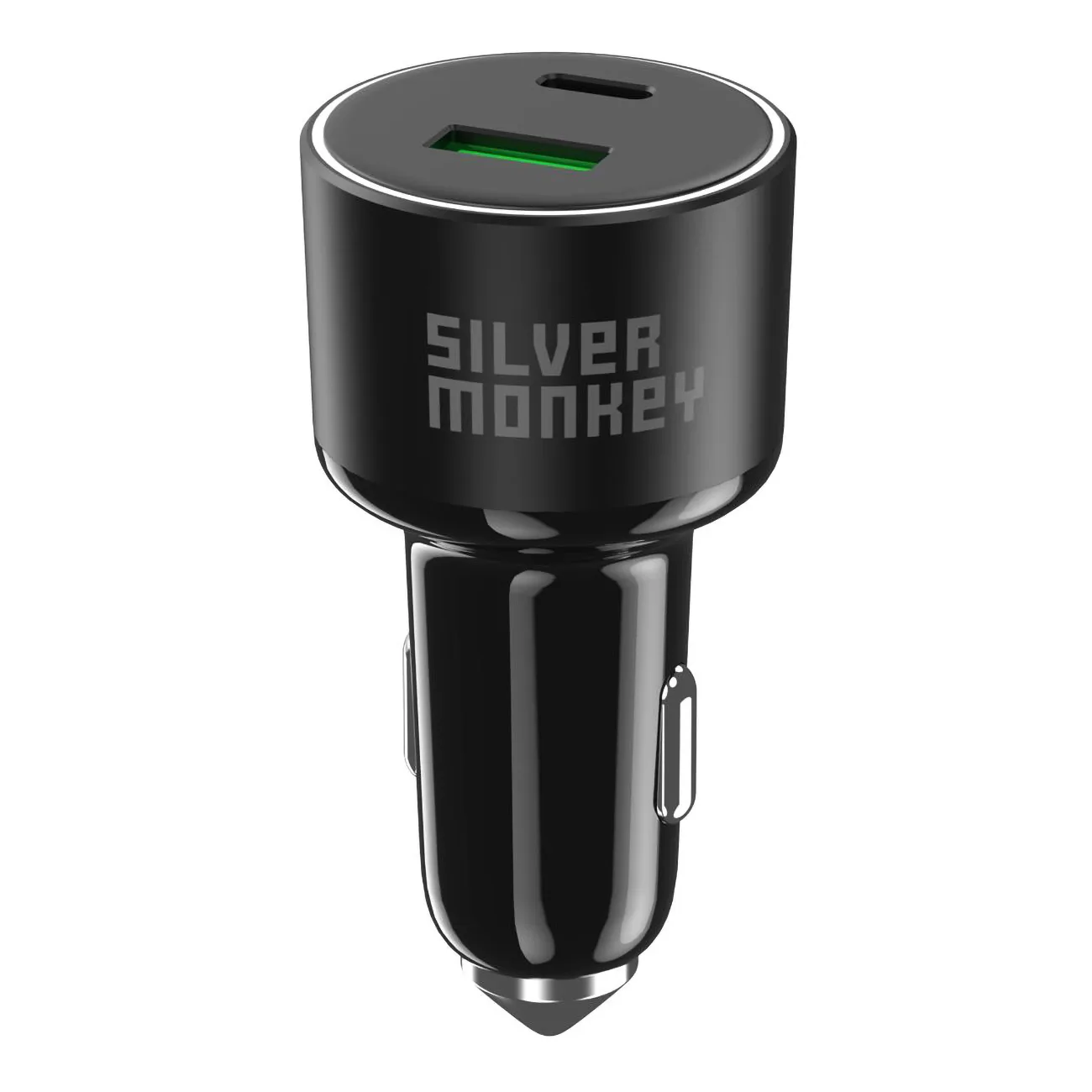 Ładowarka samochodowa 100W 1xUSB-C PD 1xUSB-A QC 3.0 czarna 3