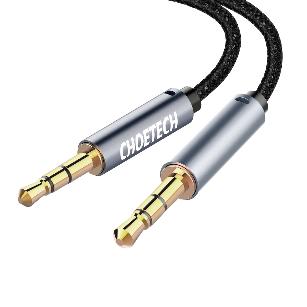 AUX audio kábel pre reproduktor, 2x 3,5 mm samec mini jack, 1,2 m – čierny 2