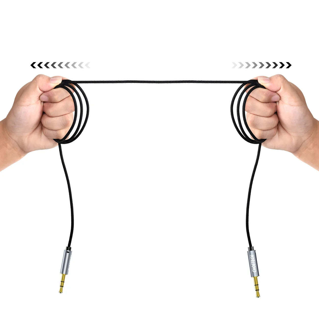 AUX audio kábel pre reproduktor, 2x 3,5 mm samec mini jack, 1,2 m – čierny 3