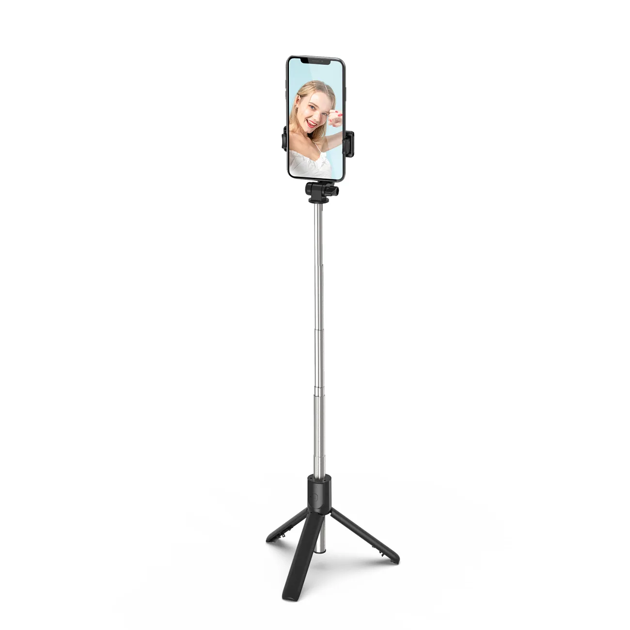 Baston telescopic pentru selfie cu telecomandă și suport pentru telefon, 0,7 m - negru 3
